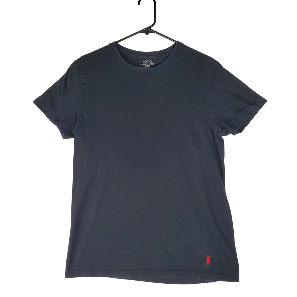Polo Ralph Lauren Classic Fit Black Cotton T-Shirt Red Pony Logo Sz M